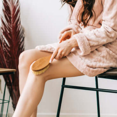 Dry Exfoliating Brush with Handle for Dry Brushing